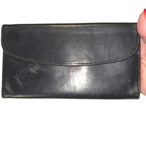 Coach Black Leather Zip Wallet